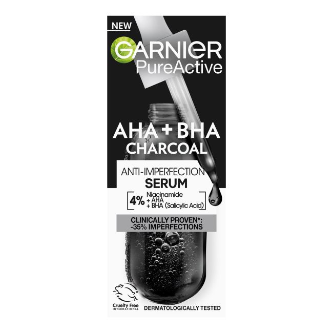 

Чистая активная сыворотка для лица с древесным углем ah + bha Garnier, 30 мл