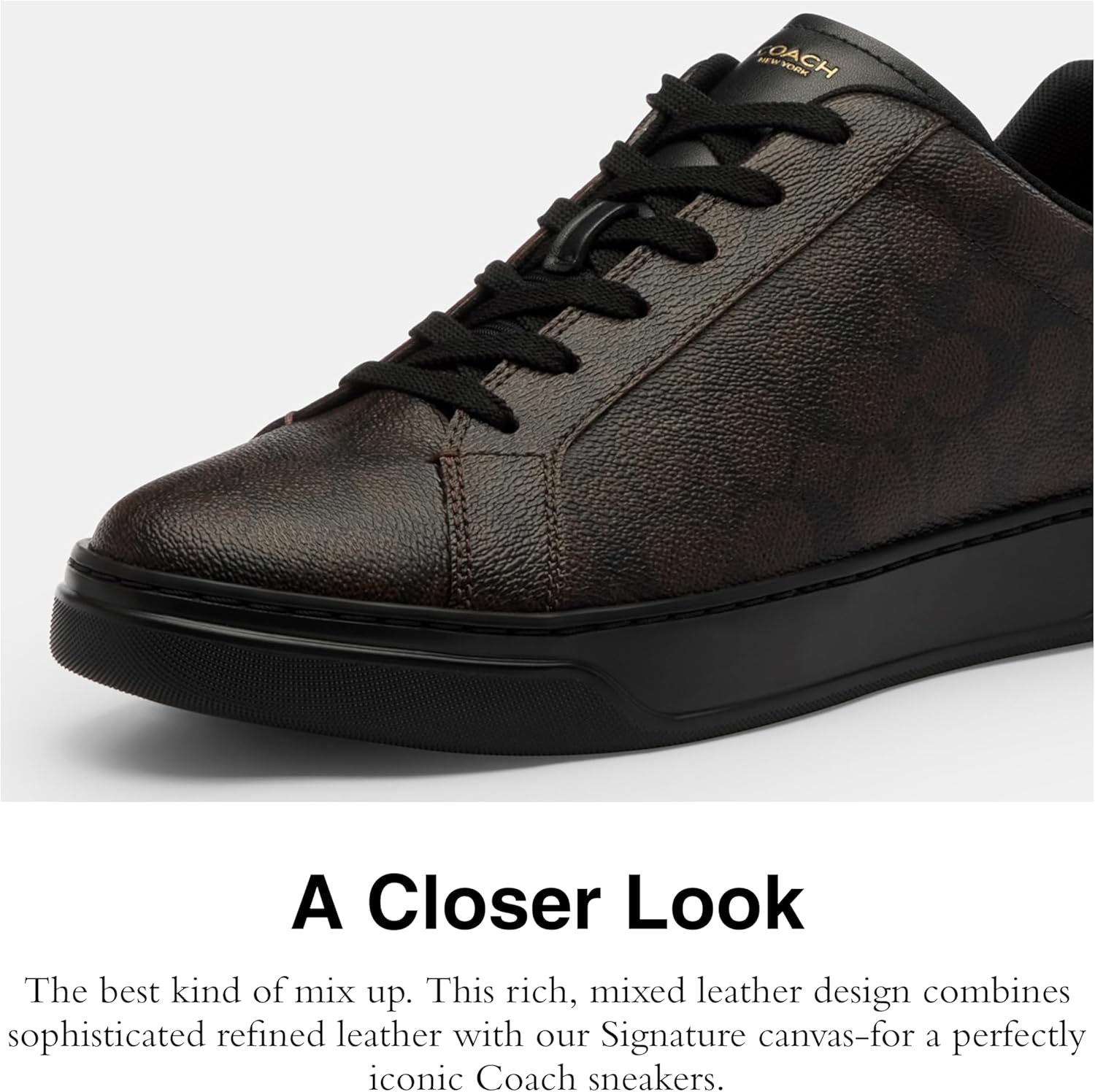 Мужские кроссовки Coach High Line High Top из фирменного канваса, черный — фото 4