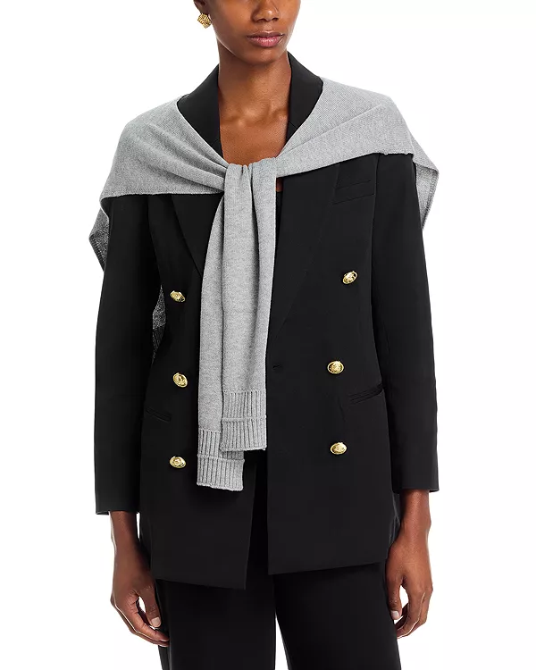 

Двубортный пиджак Walter с накидкой Derek Lam 10 Crosby, черный