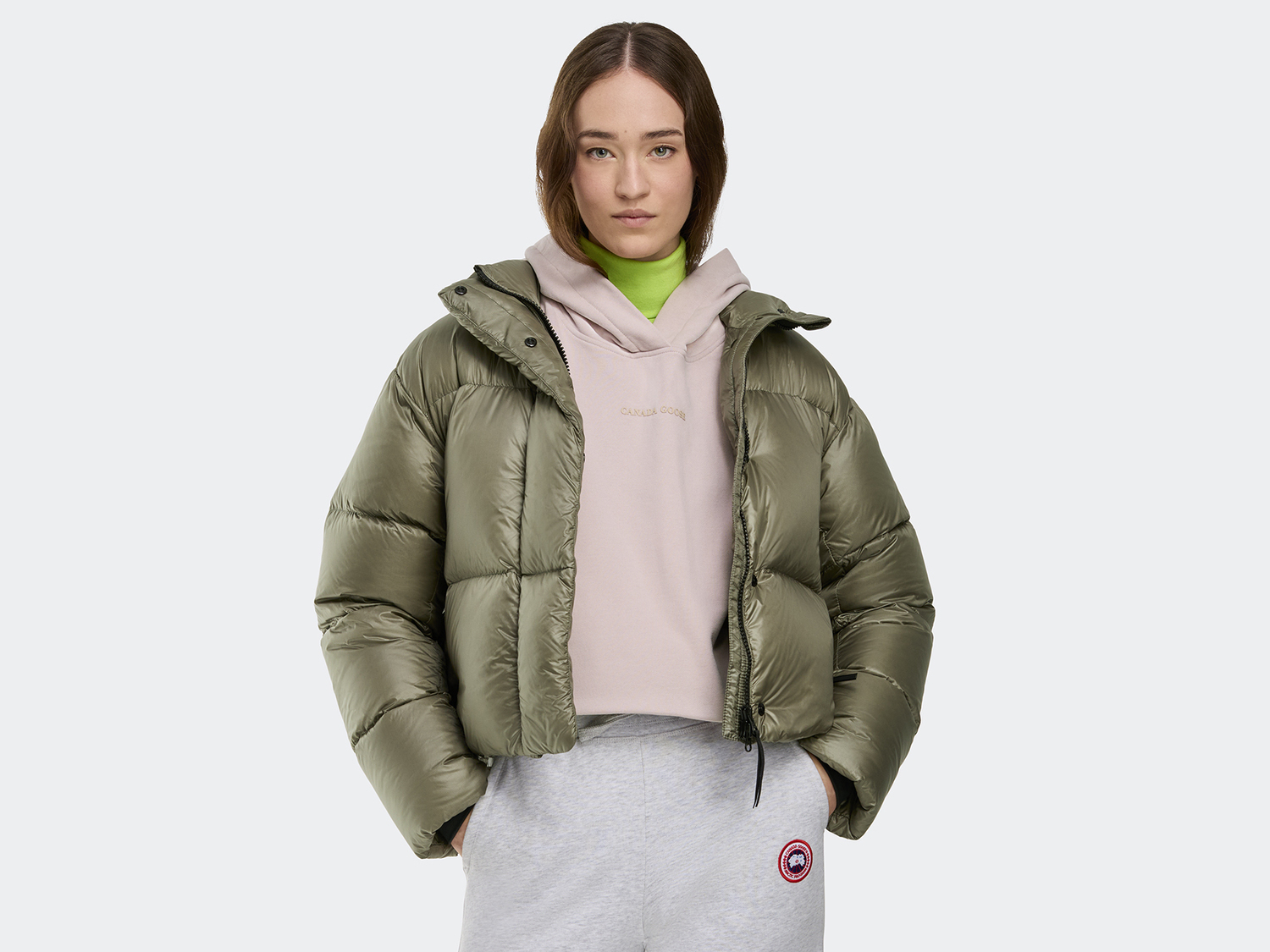 

Пуховик Canada Goose Cypress Cropped Black Label, Smokey Sage