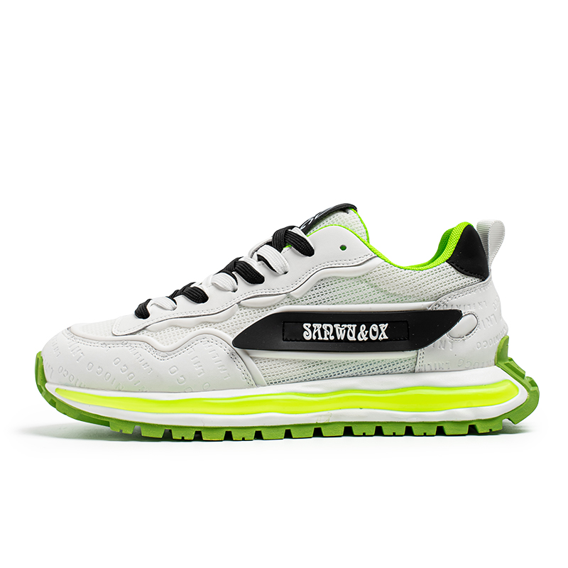 

Qiandongmeili Износостойкие мужские низкие кэжуал кеды бело-зеленые, цвет White Green