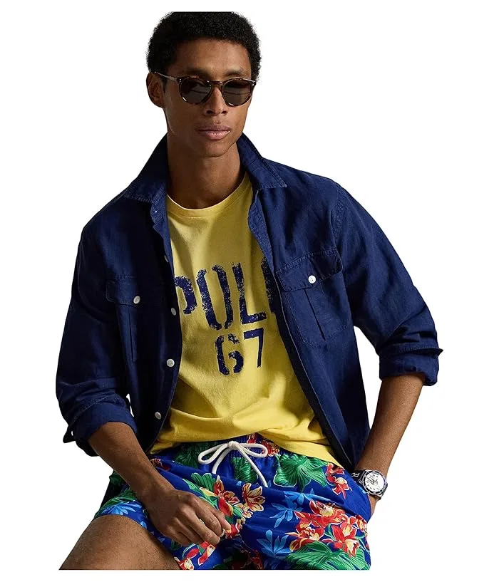 Футболка с графическим принтом Classic Fit Polo Ralph Lauren, Harbor Island Blue/Polo Black/Andover Heather — фото 4