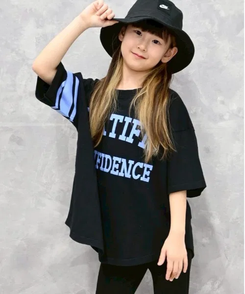 Детская футболка с принтом Oversize Print Pigment KIDS FUNALIVE, Black — фото 3