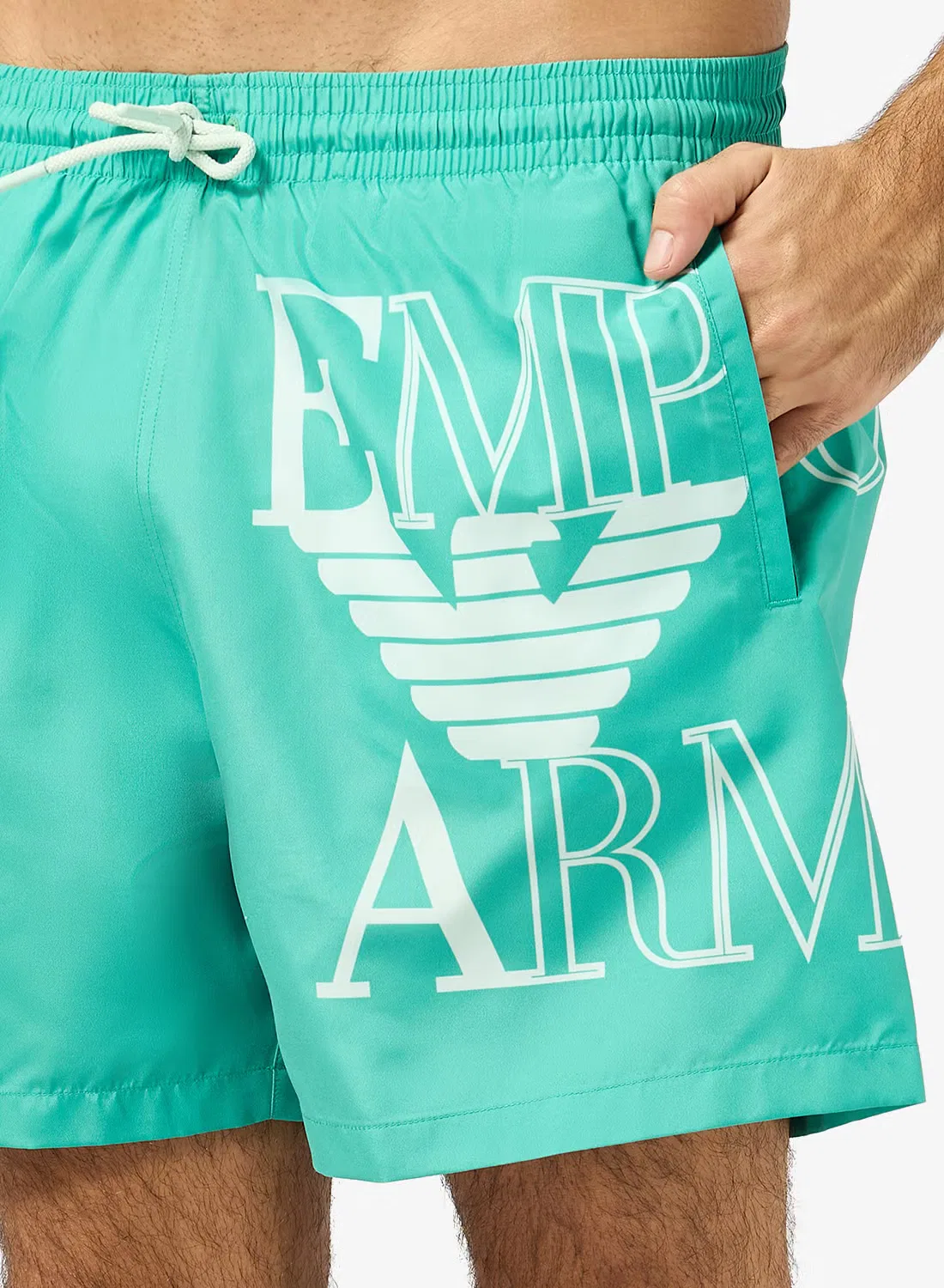 Шорты для плавания с графическим принтом Emporio Armani, изумрудный — фото 3