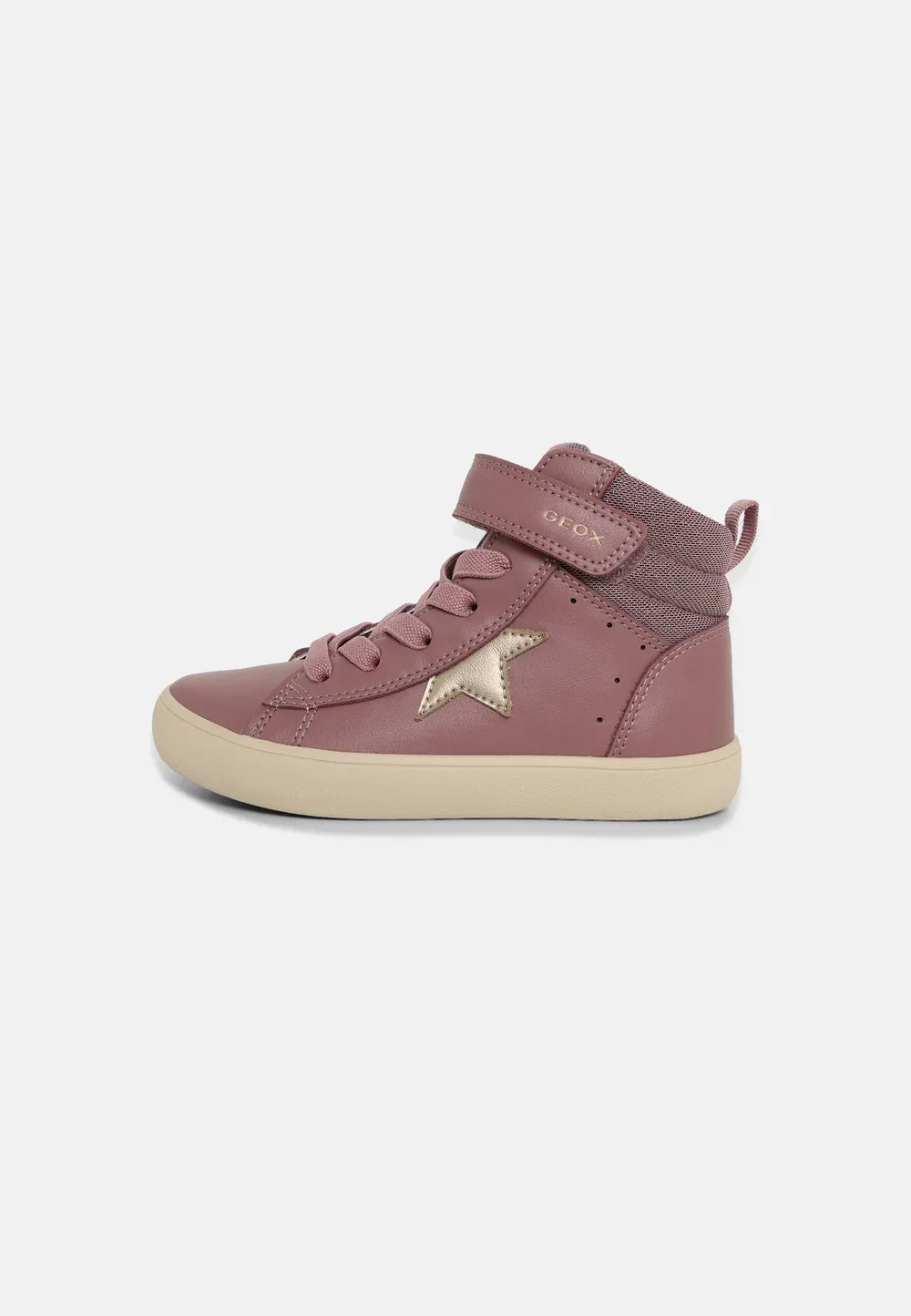 Гисли - высокие кроссовки Geox, Dark Rose/Platinum