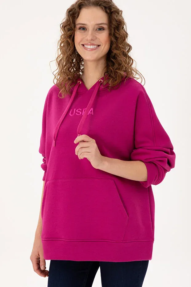 Женские свитшот с капюшоном U.S. Polo Assn., Fuchsia — фото 3