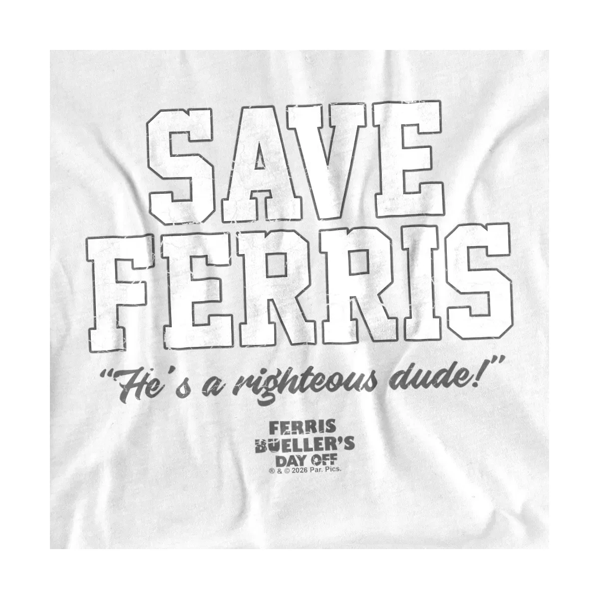Детское боди с коротким рукавом Save Ferris Ferris Bueller's Day Off, White — фото 2