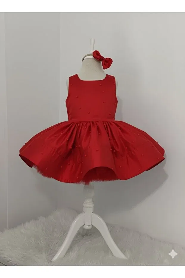 Детское платье для девочек без рукавов Pearl children's evening dress Mirace Styl, Red