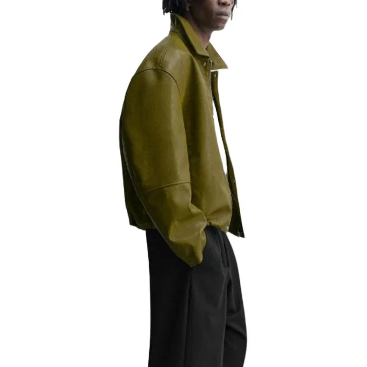 Мужская куртка с лацканами Grass Green ZARA, Grass Green — фото 4