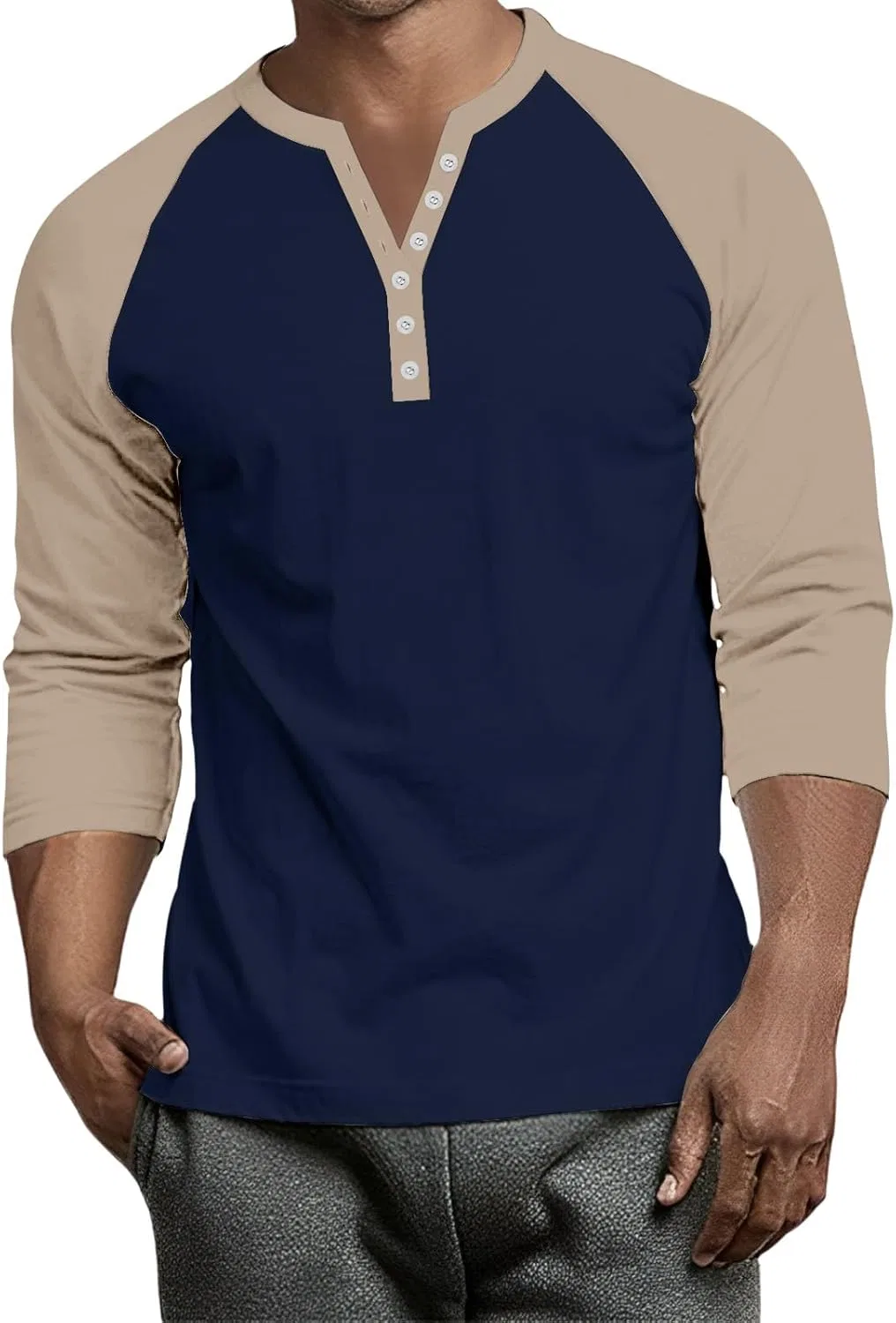 Мужская футболка с длинным рукавом 3/4 Raglan Generic, Dark Blue