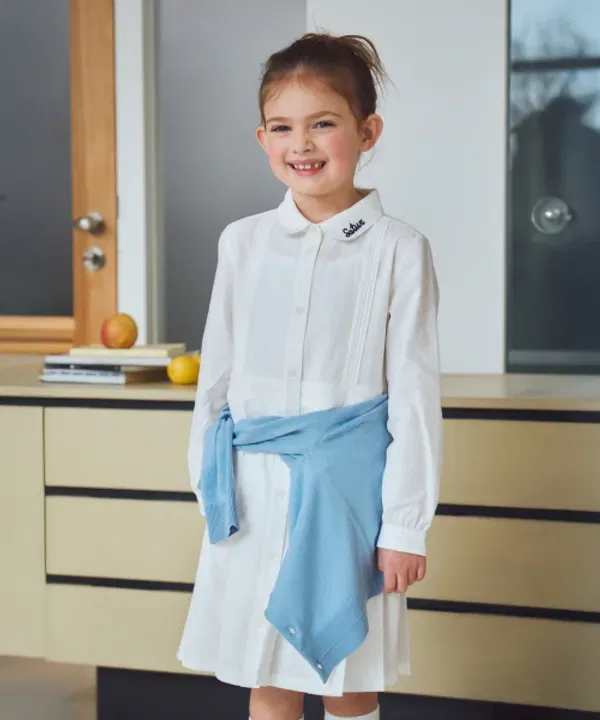 Платье-рубашка из оксфорда, белое, Seter Kids — фото 2