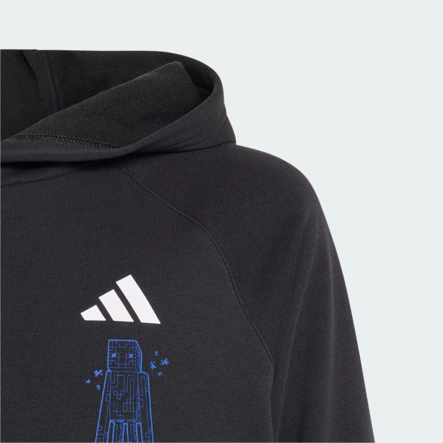 Детское худи с графическим принтом Minecraft Adidas Sportswear, черно-белый — фото 4