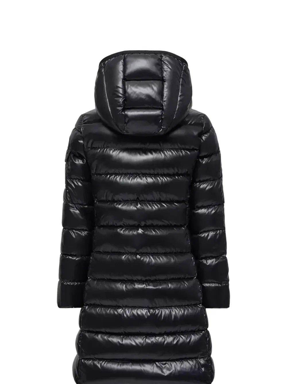 Стеганое пальто с капюшоном Moka Moncler Enfant, черный — фото 2