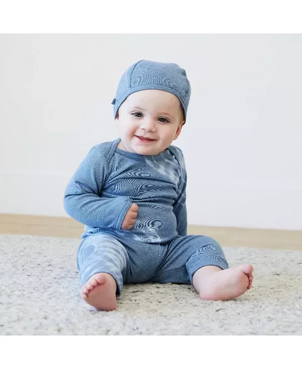 Детский комплект из рибаны с принтом тай-дай Tie Dye Ribbed Beanie Tee and Legging Set PaigeLauren, синий — фото 2
