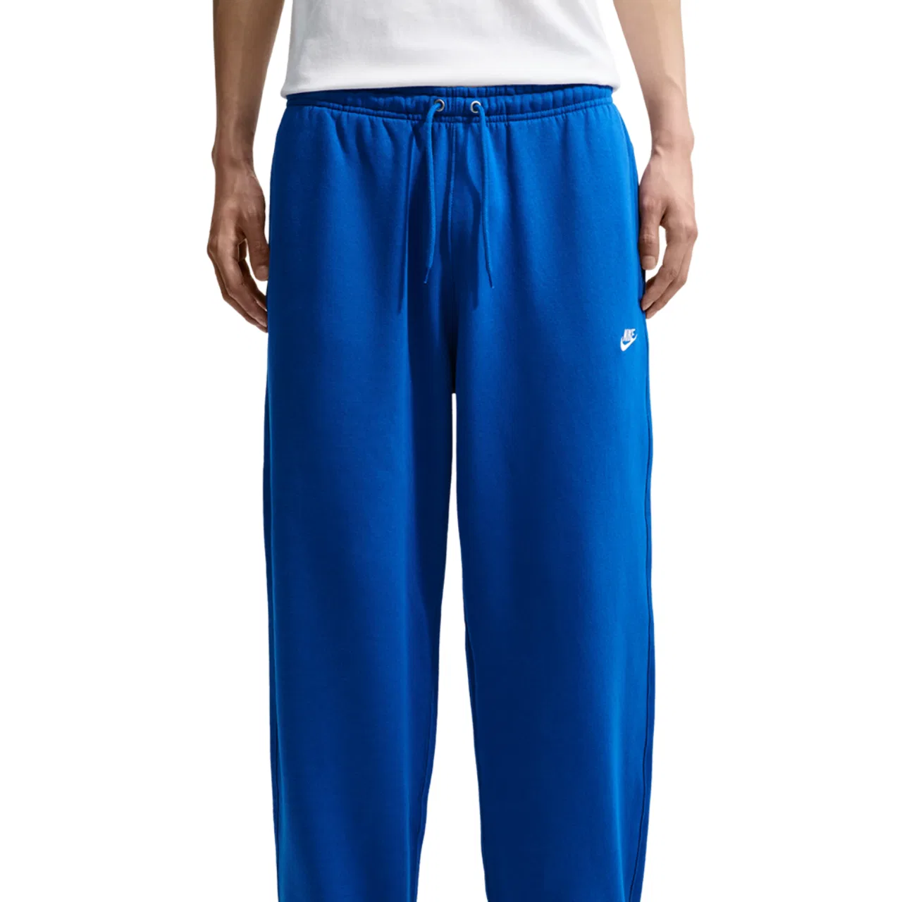 Мужские спортивные брюки с открытым низом Nike Club Open Hem Pants, Old Royal Old Royal White