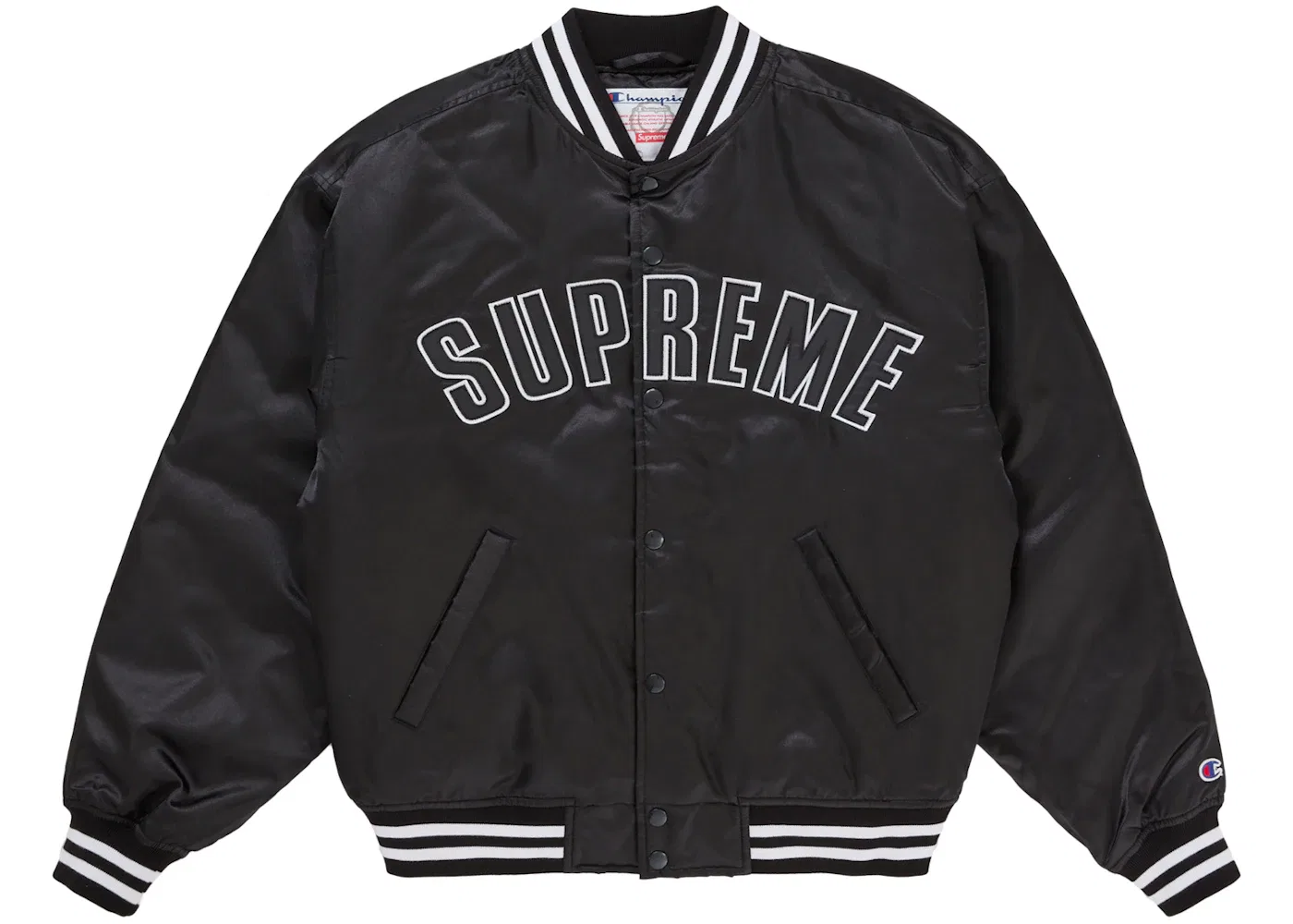 Мужская куртка из атласа с принтом Varsity Supreme, Black