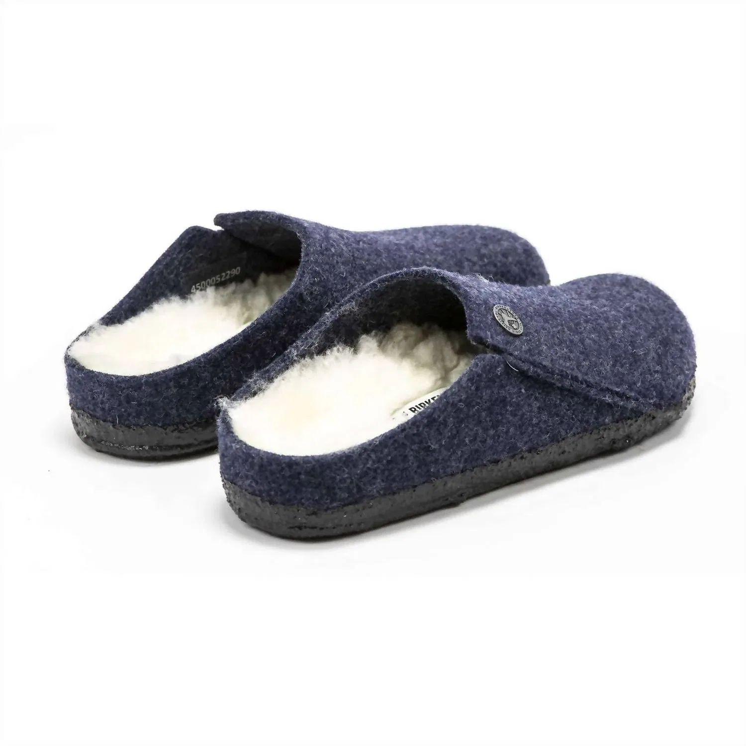 Детские удобные сабо-тапочки для девочек на меху Zermatt Rivet Kids Birkenstock, Dark Blue — фото 4