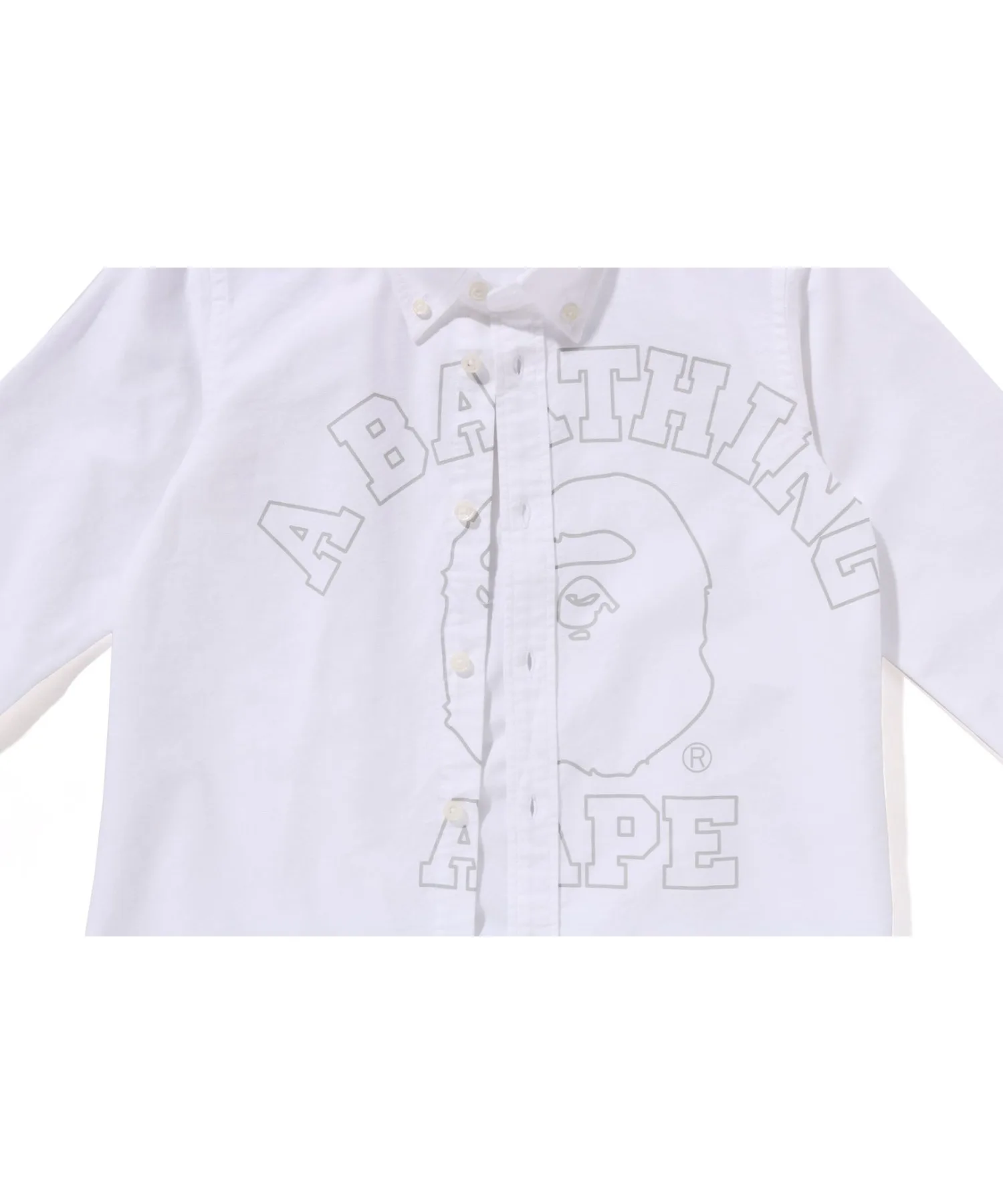 Оксфордская рубашка с камуфляжным принтом 1ST CAMO и COLLEGE логотипом A BATHING APE тёмно-серый — фото 4