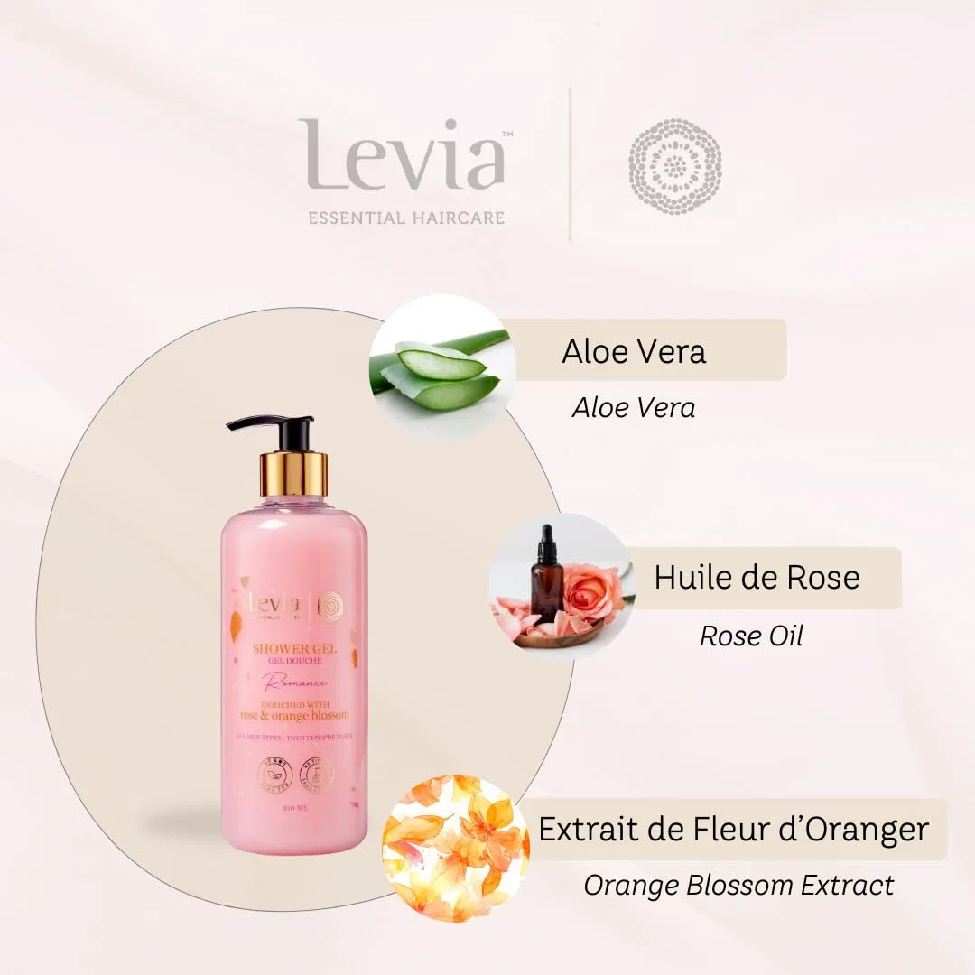 Гель для душа Romance с розой и флердоранжем, LEVIA, 500 мл — фото 3