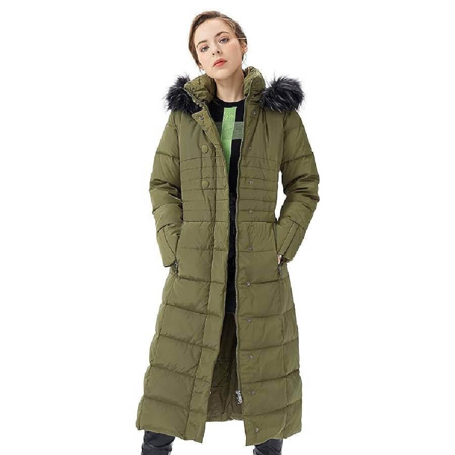 

Пальто-пуховик Orolay Long Puffer, темно-зеленый
