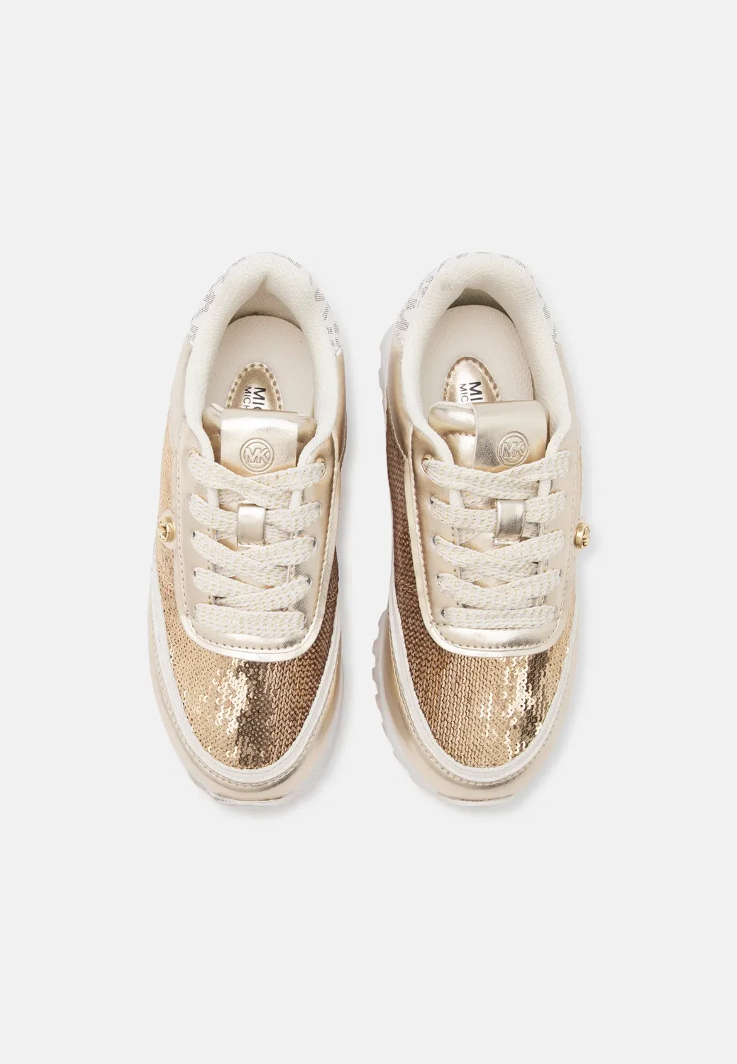 Nova kids teens - кроссовки Michael Kors Kids, Pale Gold-Coloured/Vanilla/Pale Gold-Coloured Metallic — фото 4