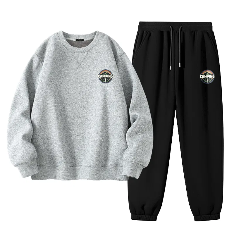 Детский спортивный комплект с флисовой подкладкой MINISO, Heather Gray & Black