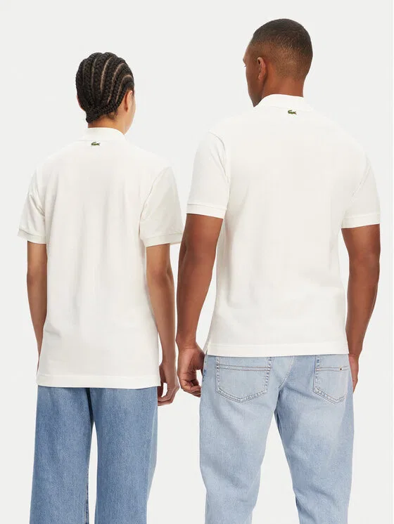 Поло Lacoste regular fit, кремовый — фото 3