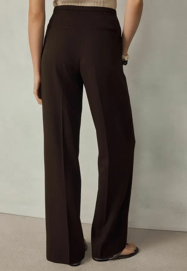 Брюки с завязками на талии Petite fit - tie waist wide leg trousers Next, chocolate brown, коричневый/шоколадный — фото 2