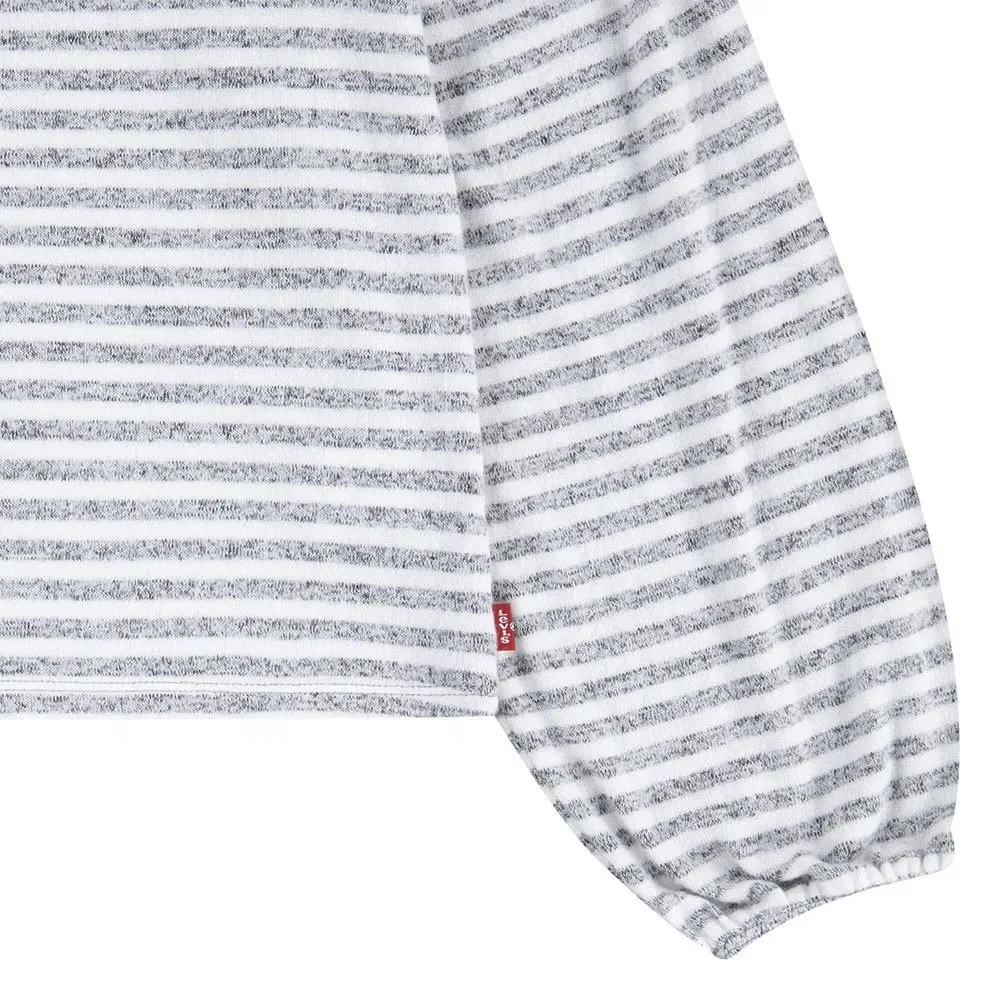 Детская футболка для девочек с длинным рукавом Hacci Striped Knit Levi's, Grey — фото 4