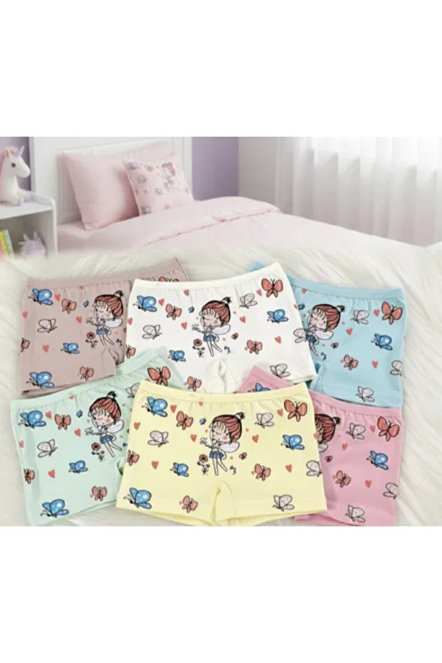 Детский комплект боксеров для девочек с кружевной отделкой 95% cotton lycra combed cotton Gizakids, White