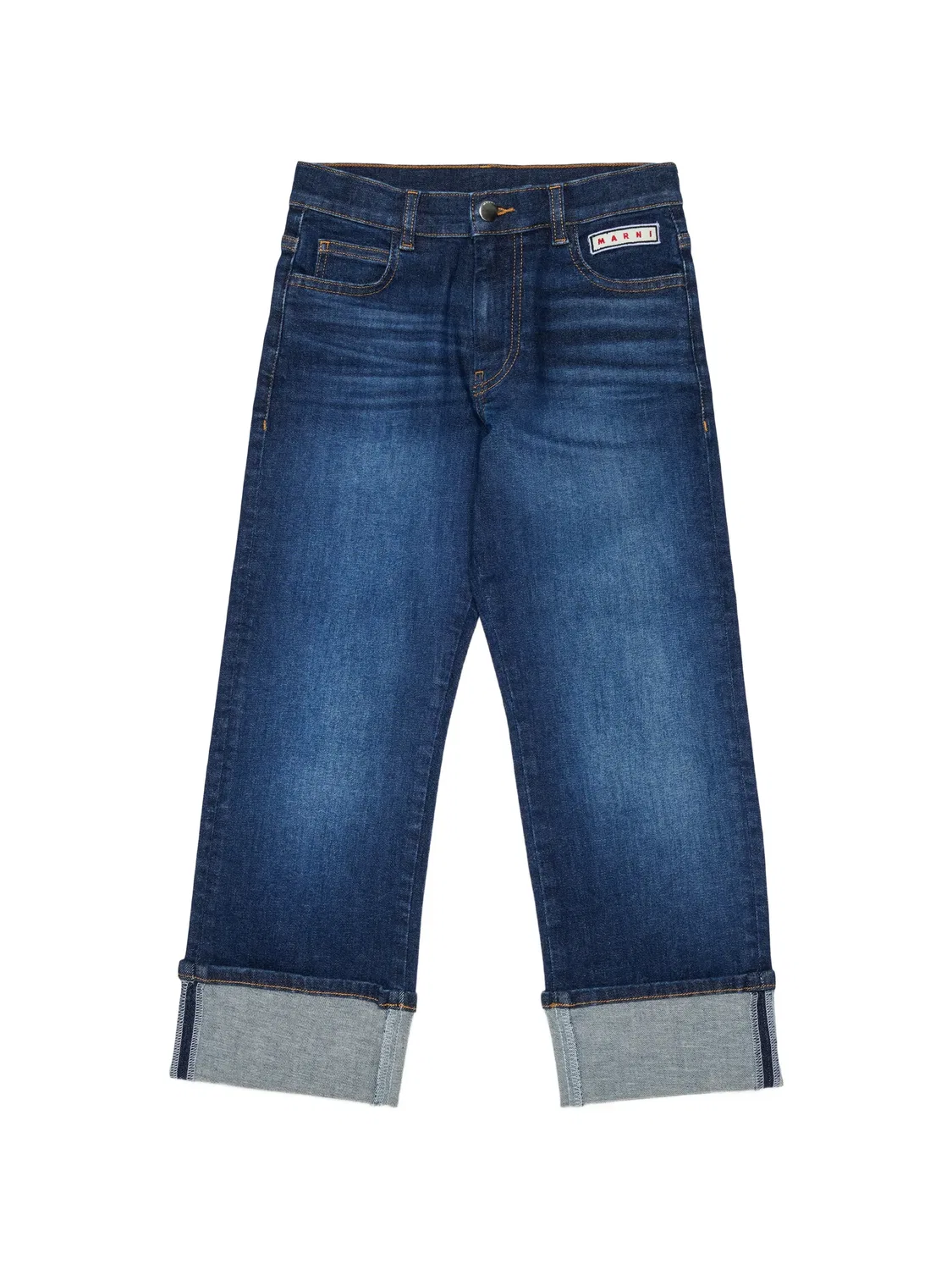 Джинсы с подворотами Marni Kids, синий