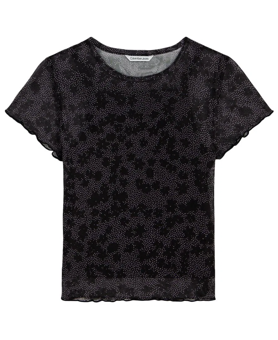 Футболка с коротким рукавом из сетки Calvin Klein, Black