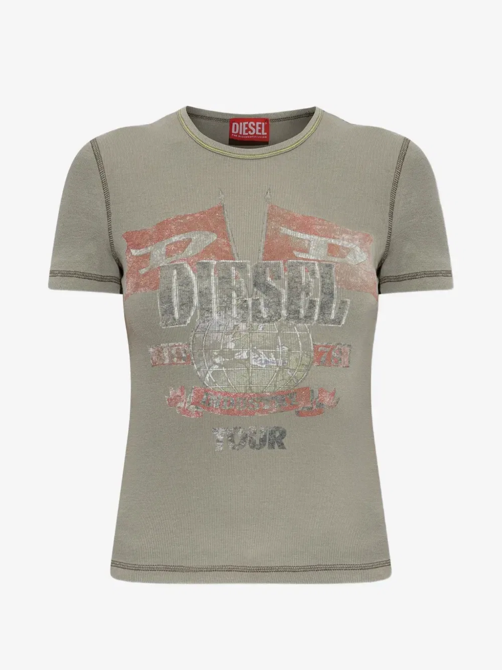 Футболка Diesel T-Marsy-Rib с логотипом, зеленый