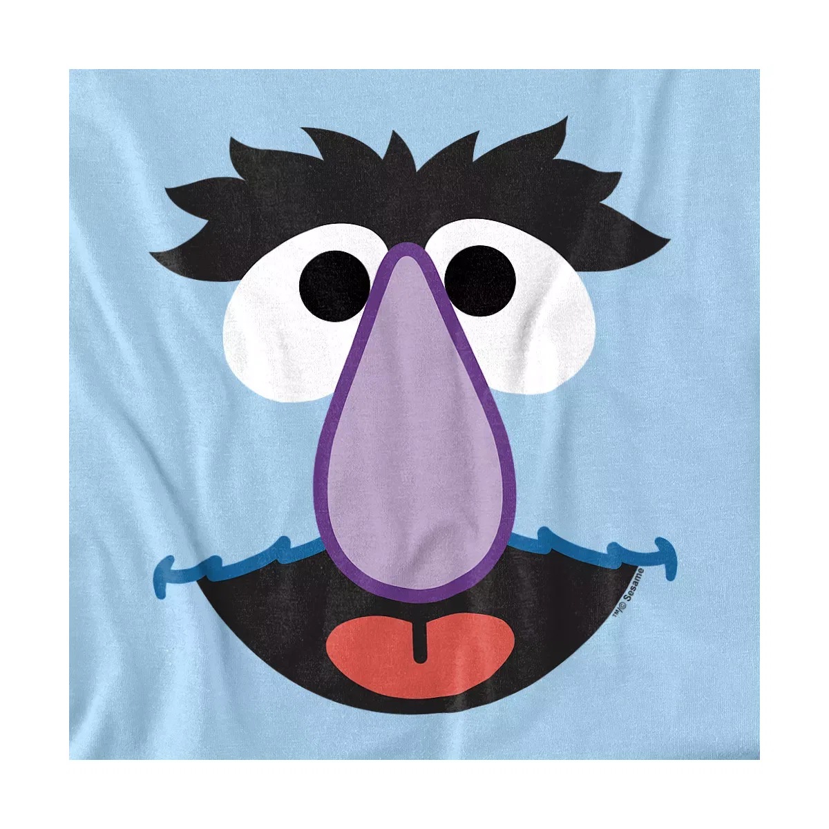 Детское боди с коротким рукавом Sesame Street Big Face Herry Monster Infant Bodysuit, Light Blue — фото 2