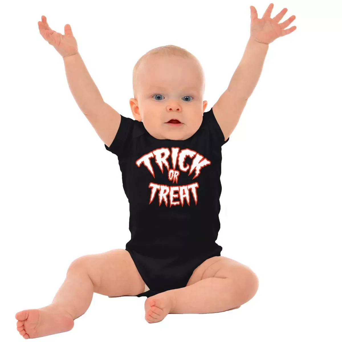 Детский боди-комбинезон с принтом Classic Halloween Trick or Treat Brisco Brands, Black — фото 3