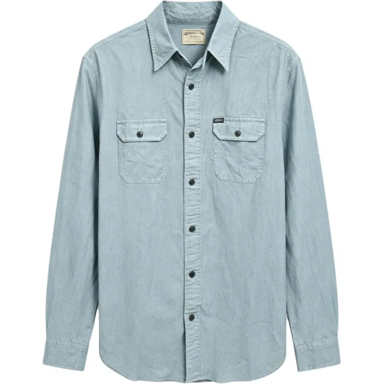 Рубашка с отложным воротником, прямой крой, Polo Ralph Lauren, Blue