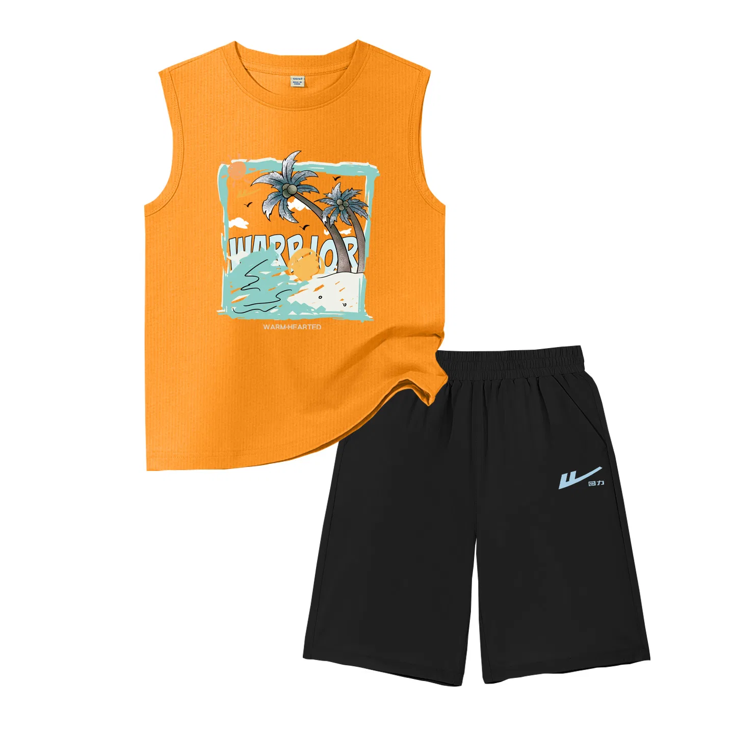 Детский спортивный комплект с принтом, Orange/H Crayon Landscape-Black/H Return Sunshine Blue K, WARRIOR