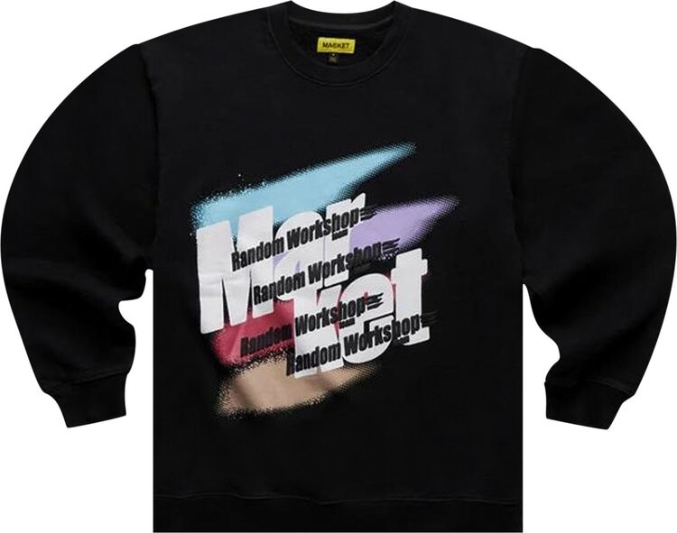 

Толстовка Market Random Workshop Splatter Crewneck Sweatshirt 'Charcoal', черный