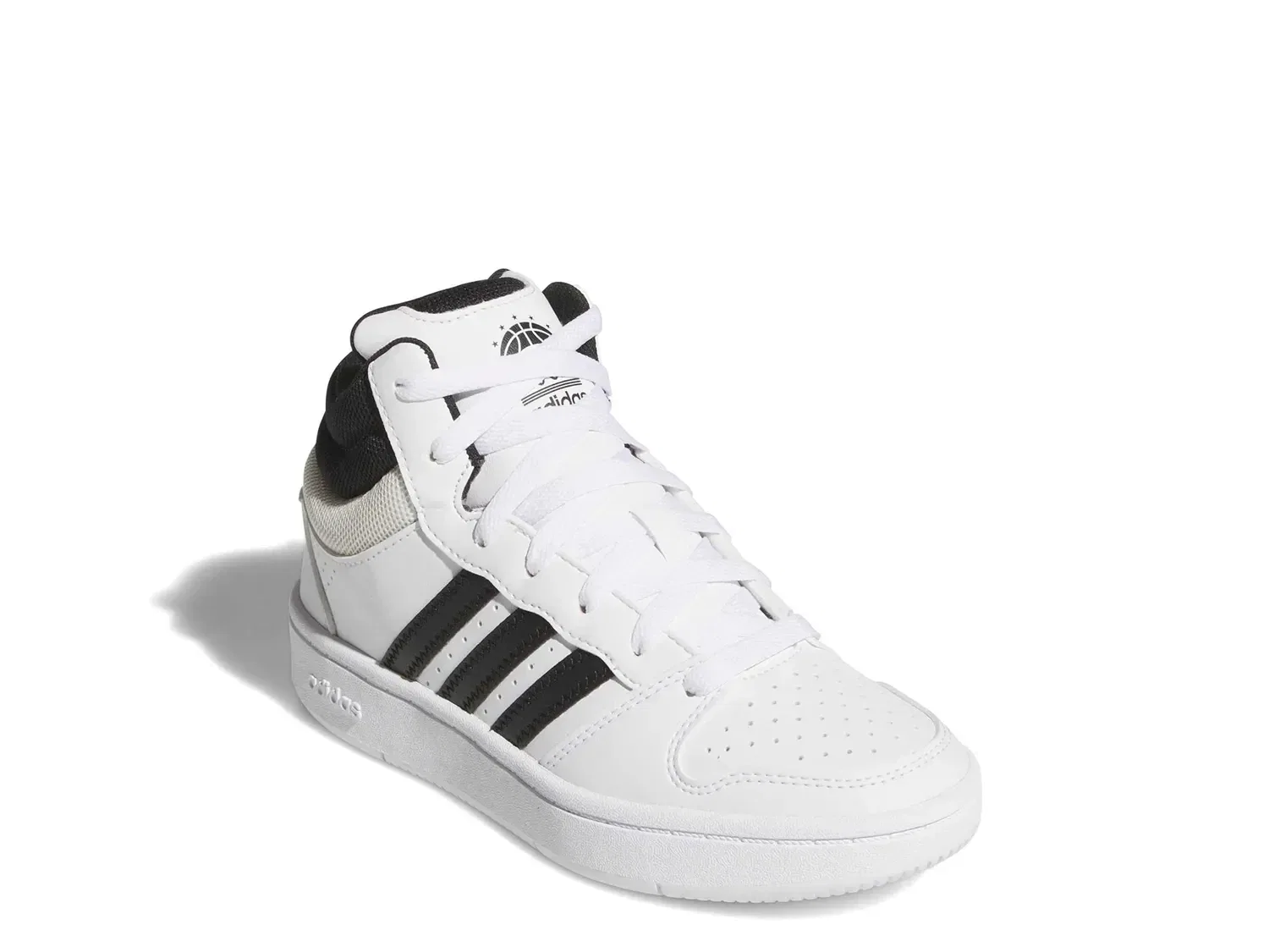 Кроссовки высокие Hoops Mid Classic, adidas, белый