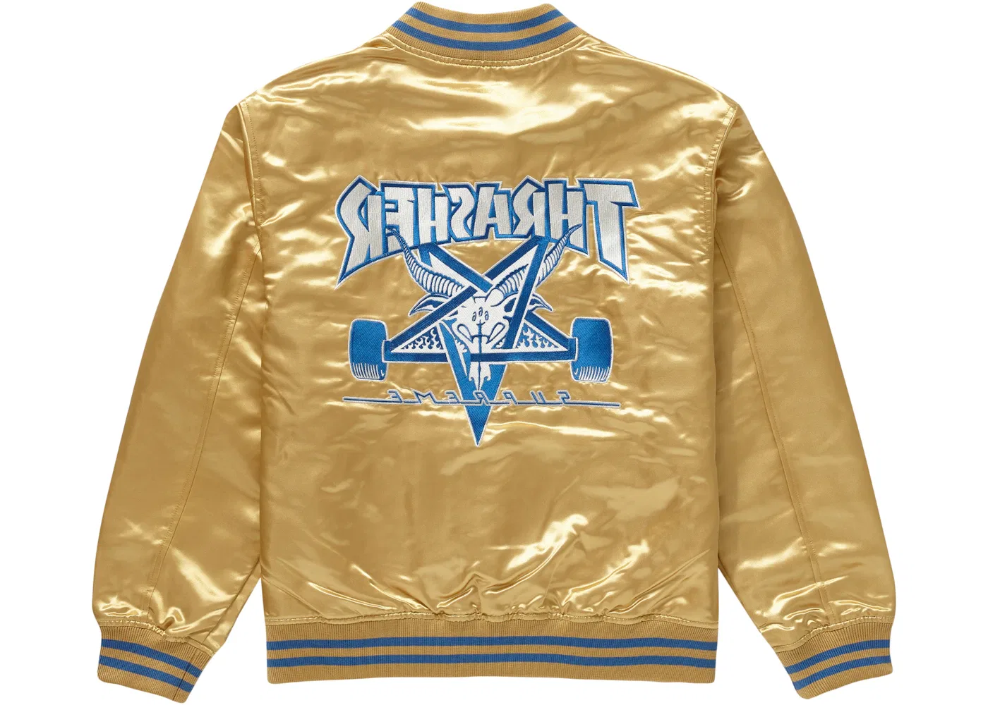 Мужская сатиновая куртка-универсальная Thrasher Supreme, Gold