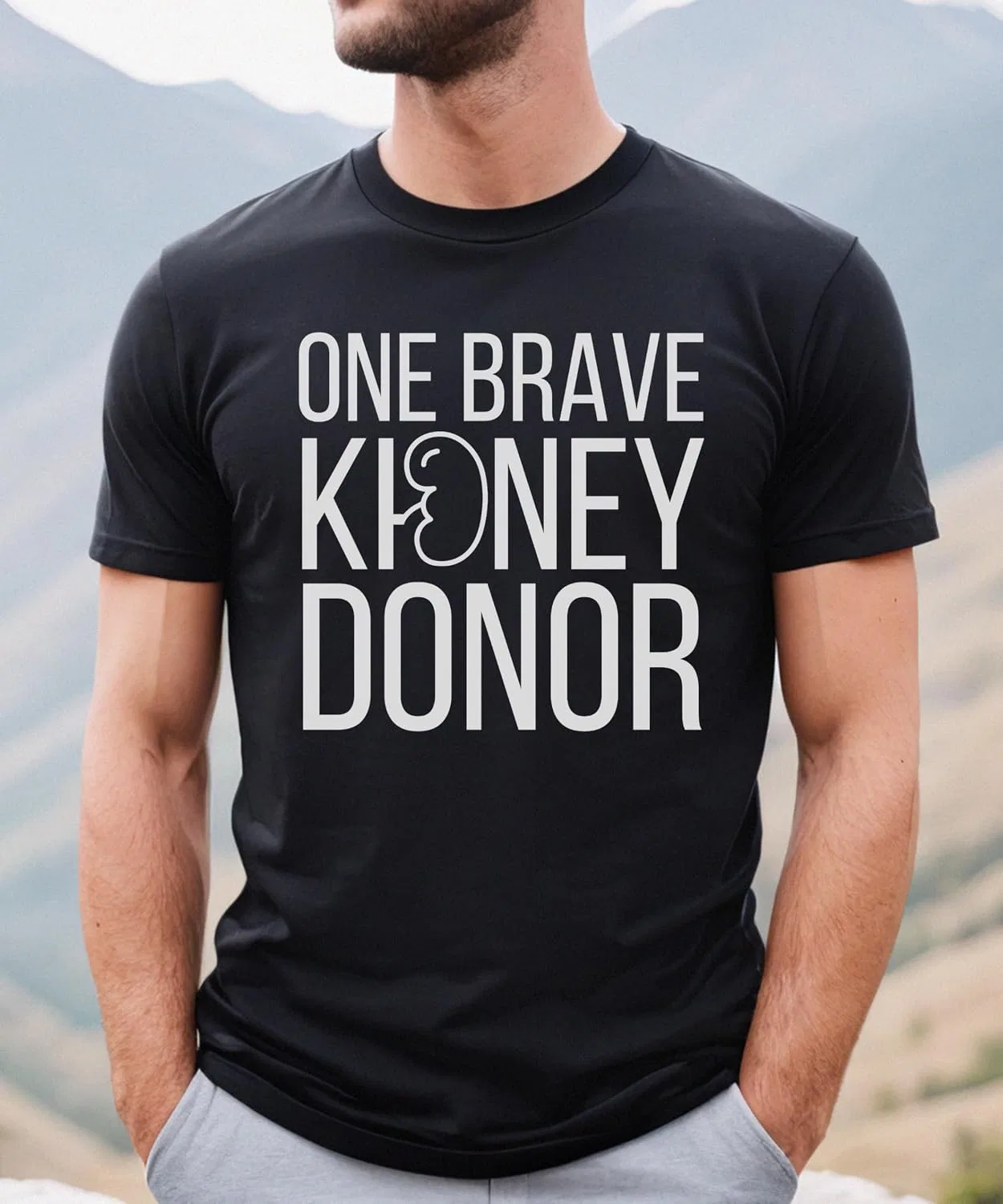 Футболка с принтом Kidney Donor Bella Canvas 3001, Black — фото 2