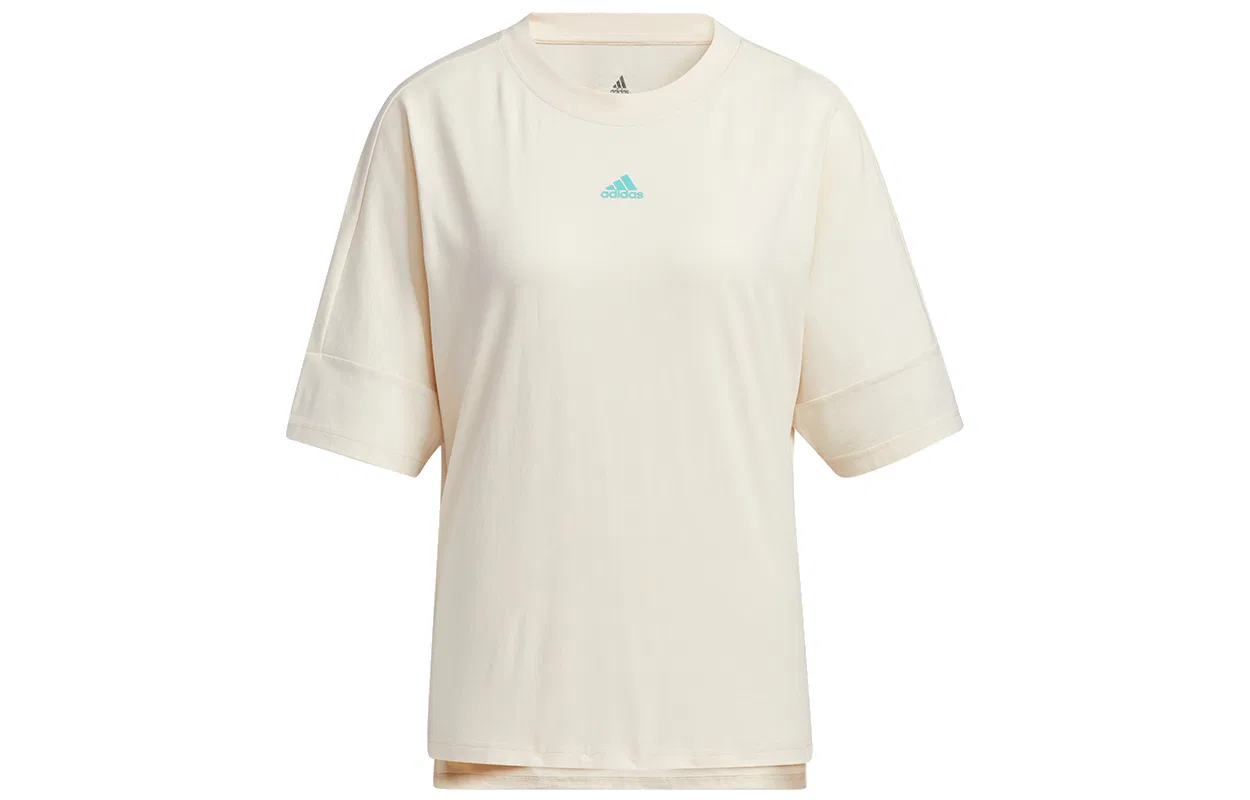 Футболка с круглым вырезом, короткий рукав, Adidas, Ecru