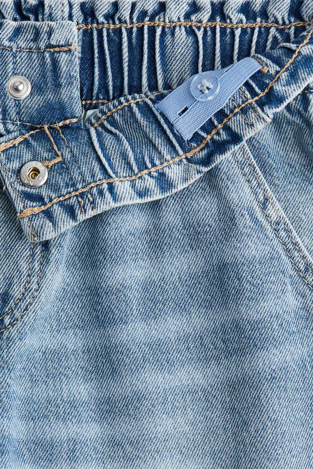 Джинсы с широкими штанинами и поясом-кулиской H&M, Denimblau — фото 3