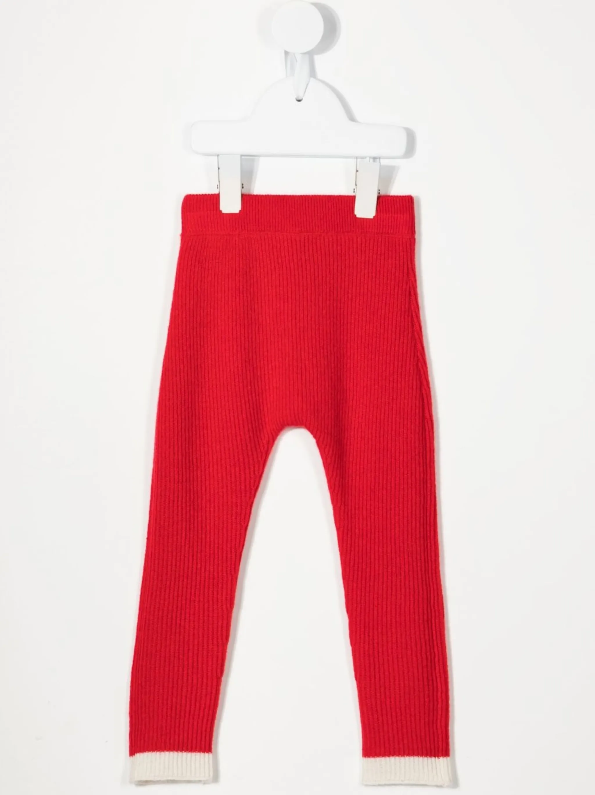 Кашемировые легинсы с контрастной отделкой Cashmere In Love Kids, красный — фото 2