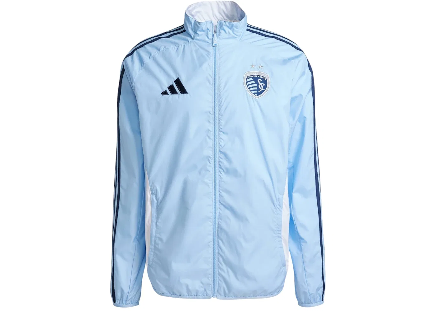 Мужская куртка-бомбер двусторонняя Sporting City Reversible Anthem Jacket Adidas, цвет Kansas Glow Blue