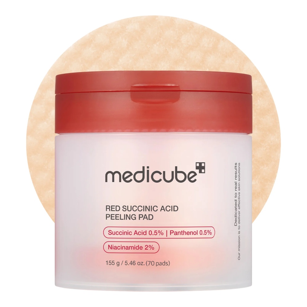 

Тонизирующие диски для лица против высыпаний Medicube Red Succinic Acid Peeling Pad, 70 шт.