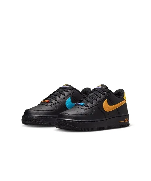 Детские кожаные кроссовки с низким профилем NIKE Air Force 1, Black
