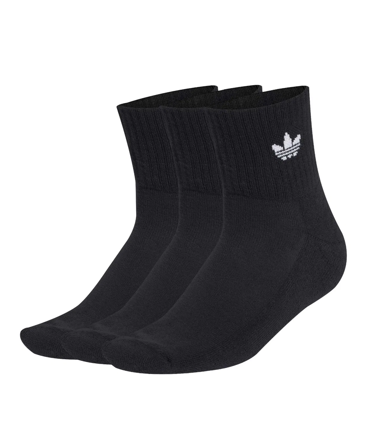 Мужские носки с логотипом Trefoil, комплект из 3 пар Adidas, Black — фото 4