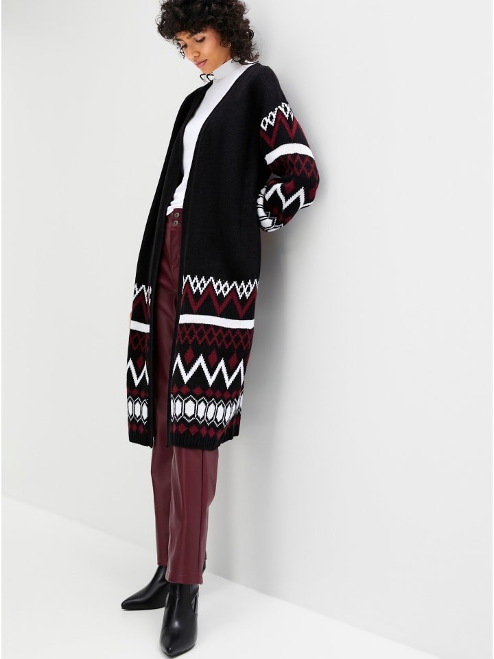 

Длинный кардиган с черно-бордовым узором WITT WEIDEN
