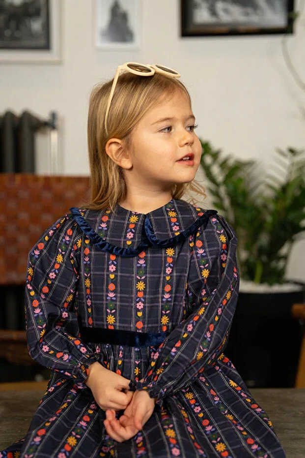 Детское платье для девочек хлопковое Gigipop, Navy Blue